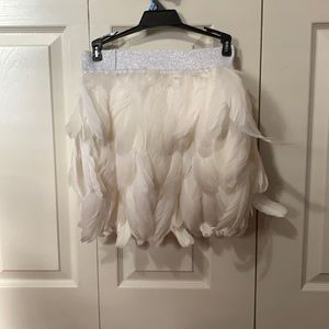 White feathered skirt